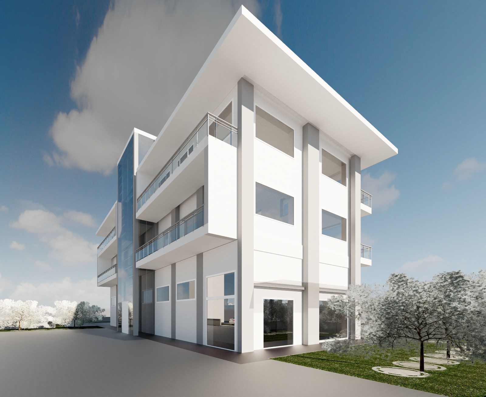La nostra nuova sede, Il progetto: il fronte sul parcheggio.
